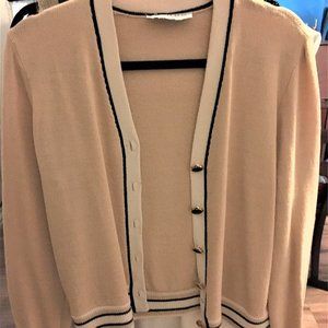 St. John Collection Beige, Blk, Ivory Cardigan Lg